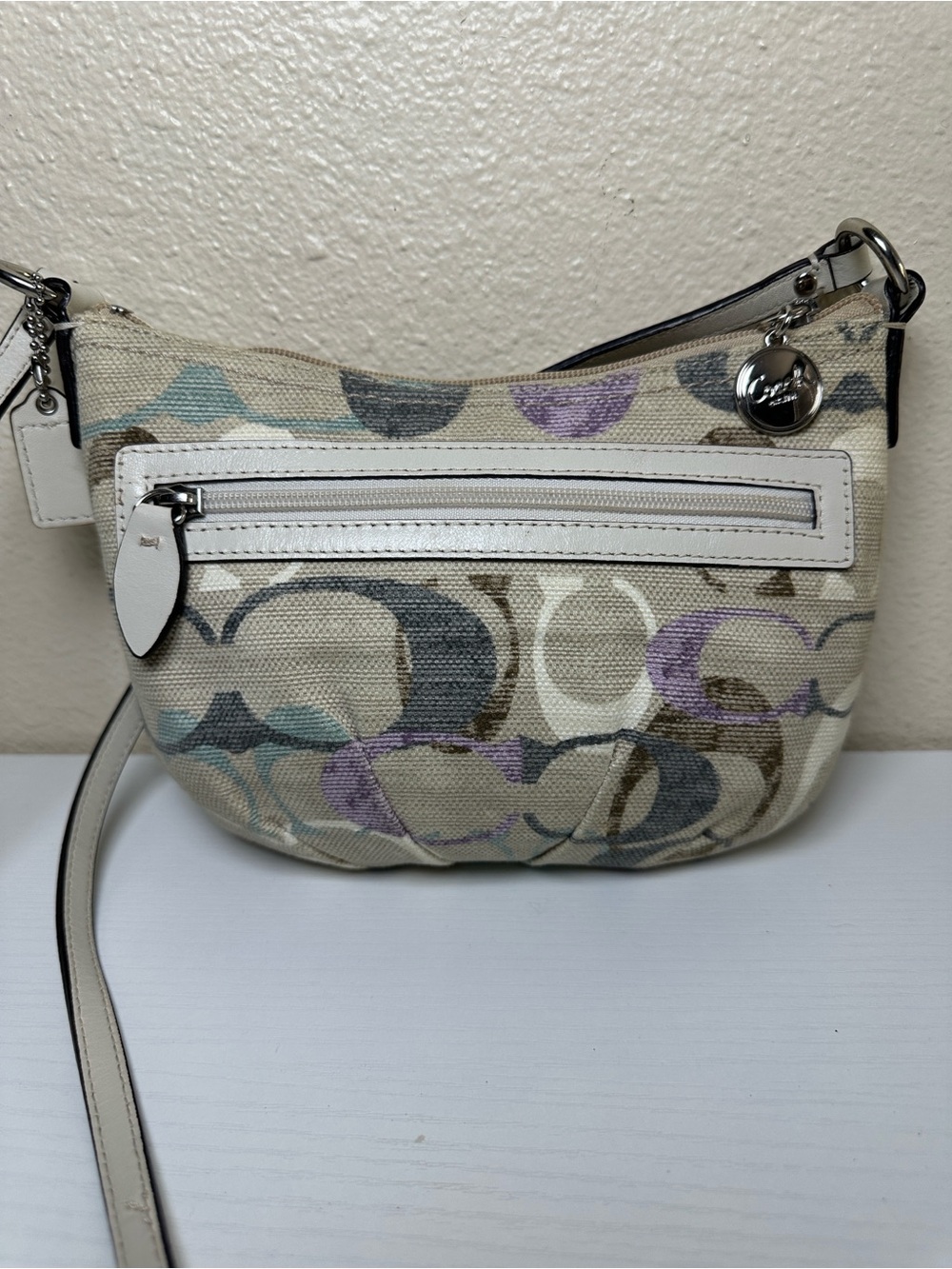 Coach Cream Multi Signature Canvas Crossbody Bag - Picture 10 of 11